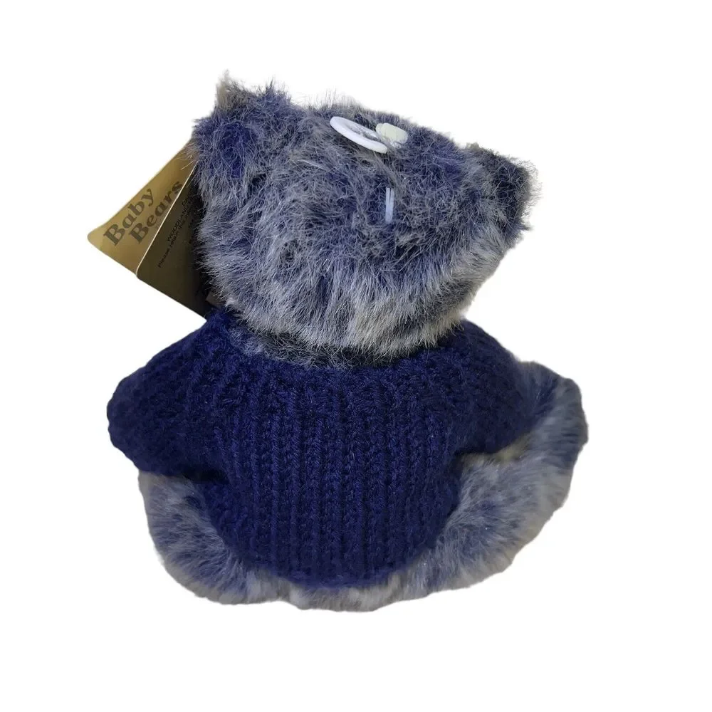 Dakin Bear Plush VTG 2000 Baby Patrice Blue‎ Grey Stuffed Animal 10” Sweater